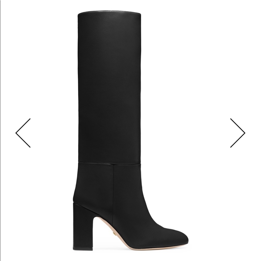 Stuart Weitzman Talina Boot, 8.5M, Black Leather